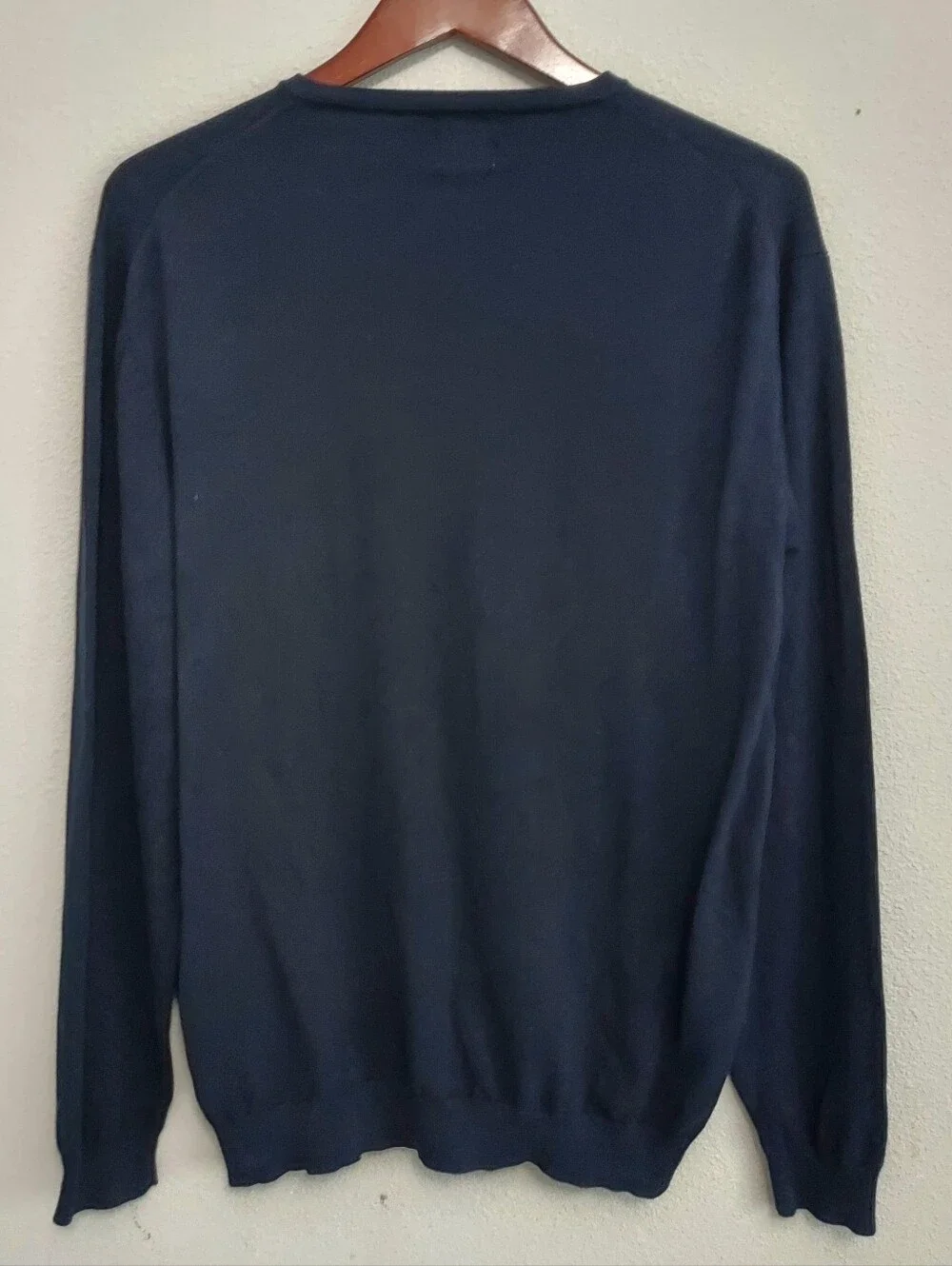 Zara Vneck Navy Pullover Sweater Men XL Preppy Career